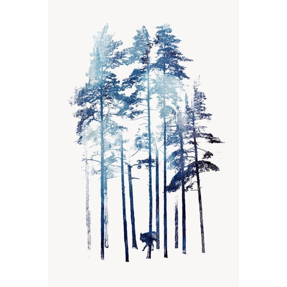 Art.com Winter Wolf Art Print by Robert Farkas, 12" x 18"