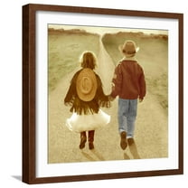 Art.com With You by My Side Art Print by Betsy Cameron, Brown Frame Wall Art, 21" x 21"