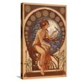 thumbnail image 1 of Art.com Woman and Bird - Art Nouveau Stretched Canvas Print Wall Art by Lantern Press, 16" x 24", 1 of 4