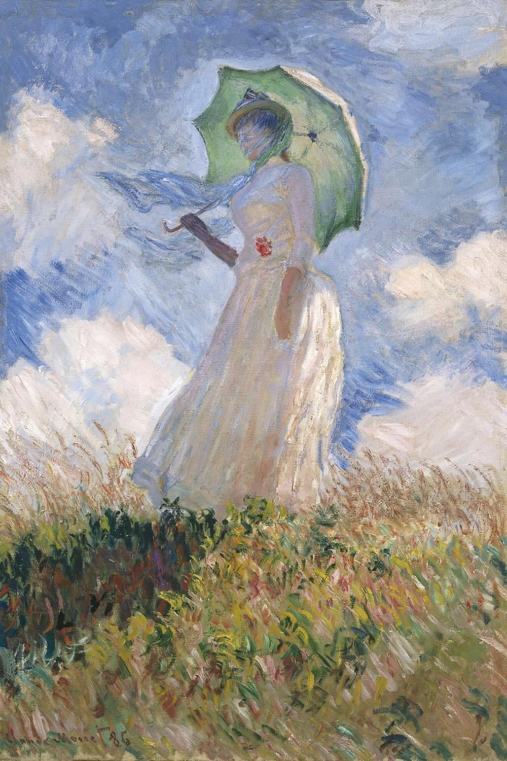 Claude Monet Woman with Parasol Canvas Art Print, 24" x 36"