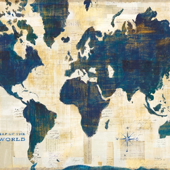 Art.com World Map Collage v2 Art Print by Sue Schlabach, 30" x 30"
