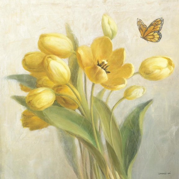 Art.com Yellow French Tulips Art Print by Danhui Nai, 16" x 16"