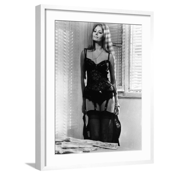 Art.com Yesterday, Today and Tomorrow, (AKA Ieri, Oggi, Domani), Sophia Loren, 1963 Photo, White Frame Wall Art, 23" x 29"