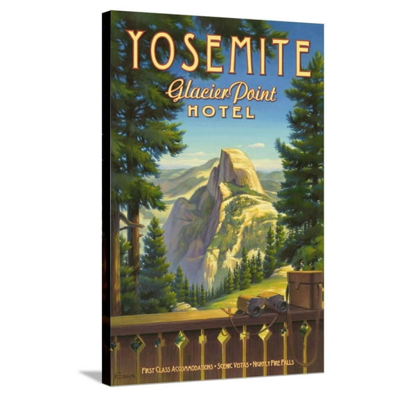 Art.com Yosemite, Glacier Point Hotel Stretched Canvas Print Wall Art by Kerne Erickson, 24" x 36"