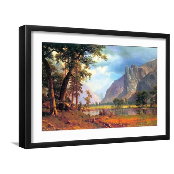 Art.com Yosemite Valley Art Print by Albert Bierstadt, Black Frame Wall Art, 23" x 17"