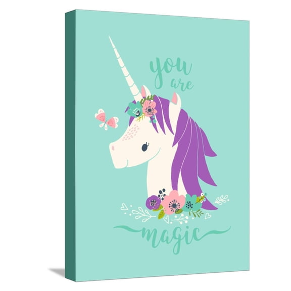 Art.com You are Magic Unicorn Stretched Canvas Print Wall Art by Heather Rosas, 12" x 16"