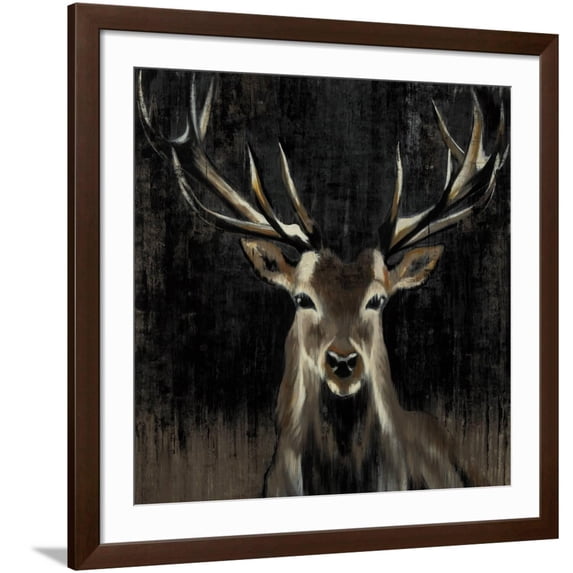 Art.com Young Buck Art Print by Liz Jardine, Brown Frame Wall Art, 38" x 38"