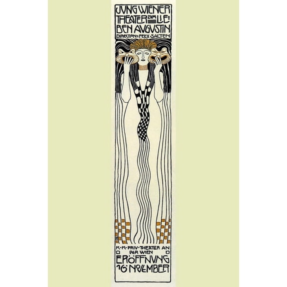 Art.com Young Peoples Theatre of Vienna Art Print by Alphonse Mucha, 12" x 18"