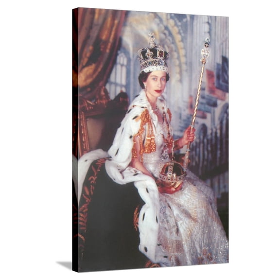 Art.com Young Queen Elizabeth II Stretched Canvas Print Wall Art, 24" x 36"