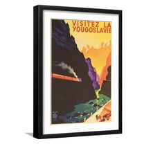 Art.com Yugoslavia Travel Poster Art Print, Black Frame Wall Art, 17" x 23"