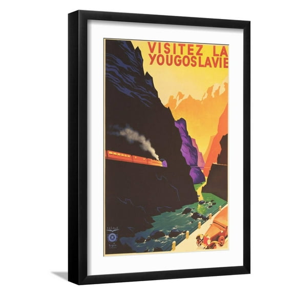 Art.com Yugoslavia Travel Poster Art Print, Black Frame Wall Art, 17" x 23"