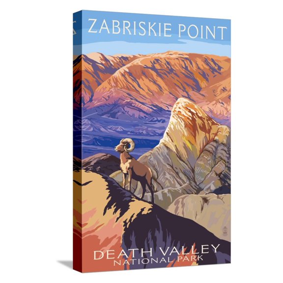 Art.com Zabriskie Point - Death Valley National Park Stretched Canvas Print Wall Art by Lantern Press, 12" x 18"