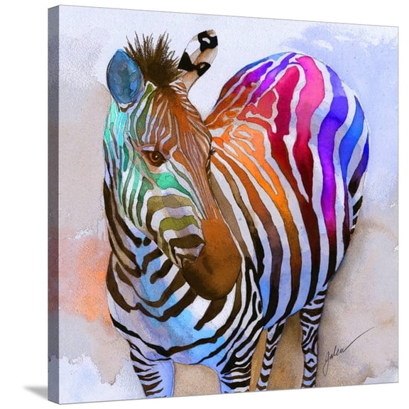 Art.com Zebra Dreams Stretched Canvas Print Wall Art by Galen Hazelhofer, 30" x 30"