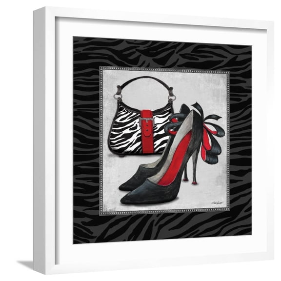 Art.com Zebra Fashion II Art Print by Todd Williams, White Frame Wall Art, 21" x 21"