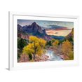 thumbnail image 1 of Art.com Zion National Park, Utah - Watchman as the Virgin River Art Print by Lantern Press, White Frame Wall Art, 44" x 32", 1 of 5