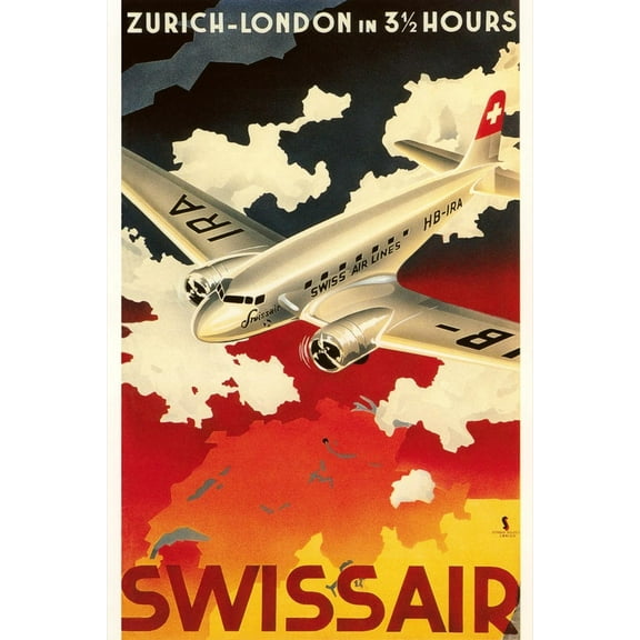 Art.com Zurich London Travel Poster Art Print, 16" x 24"