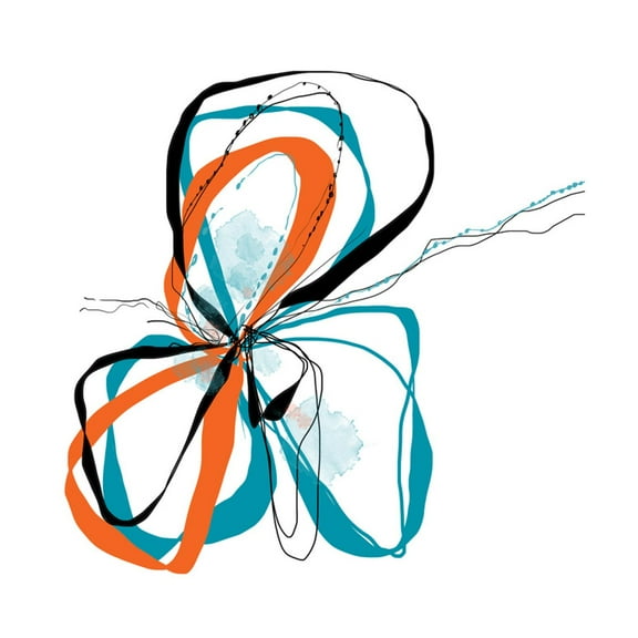 Art.com aqua Bloom Art Print by Jan Weiss, 24" x 24"