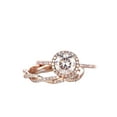 thumbnail image 1 of Art deco 1.50 Carat Halo Moissanite & Moissanite Wedding Ring Set with 18k Gold Plating, 1 of 6