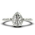 thumbnail image 1 of Art deco 1.75 Carat Vintage Pear Cut Diamond Moissanite Engagement Ring Set, Wedding Ring in 10k Solid White Gold, Gift For Her Promise Ring Anniversary Ring, 1 of 3