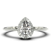 Art deco 1.75 Carat Vintage Pear Cut Diamond Moissanite Engagement Ring Set, Wedding Ring in 10k Solid White Gold, Gift For Her Promise Ring Anniversary Ring