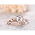 thumbnail image 1 of Art deco 2.50 Carat Halo Moissanite Diamond Wedding Ring Set with 18k Gold Plating, 1 of 5