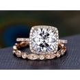 thumbnail image 1 of Art deco 2.55 Ct Moissanite Diamond Halo Wedding Ring Set with 18k Gold Plating, 1 of 5