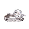 thumbnail image 1 of Art deco 2 Ct Moissanite and Moissanite Trio Wedding Ring Set with 18k Gold Plating, 1 of 4