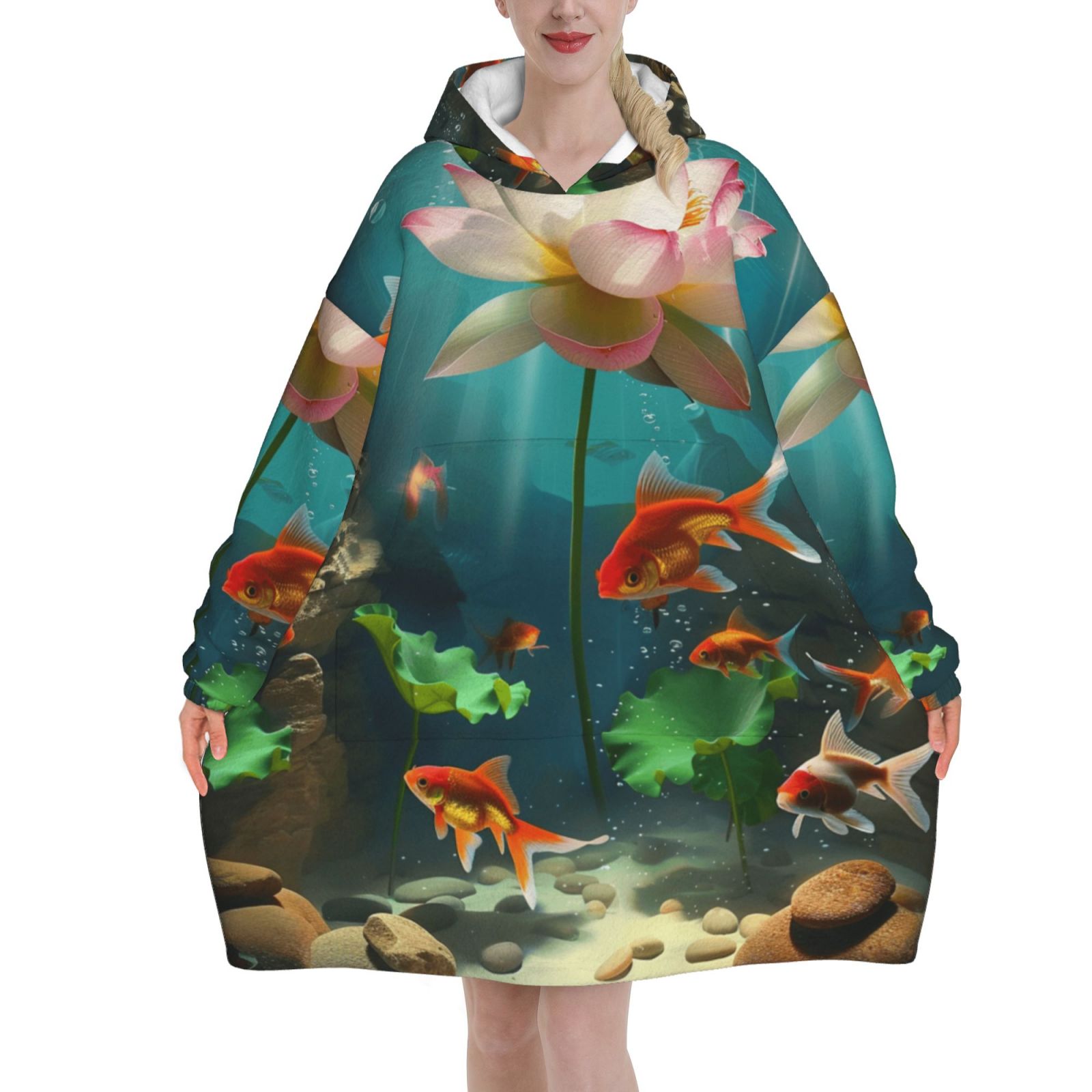 Art feature abstract Adults can wear blanket hoodiesushi oversized