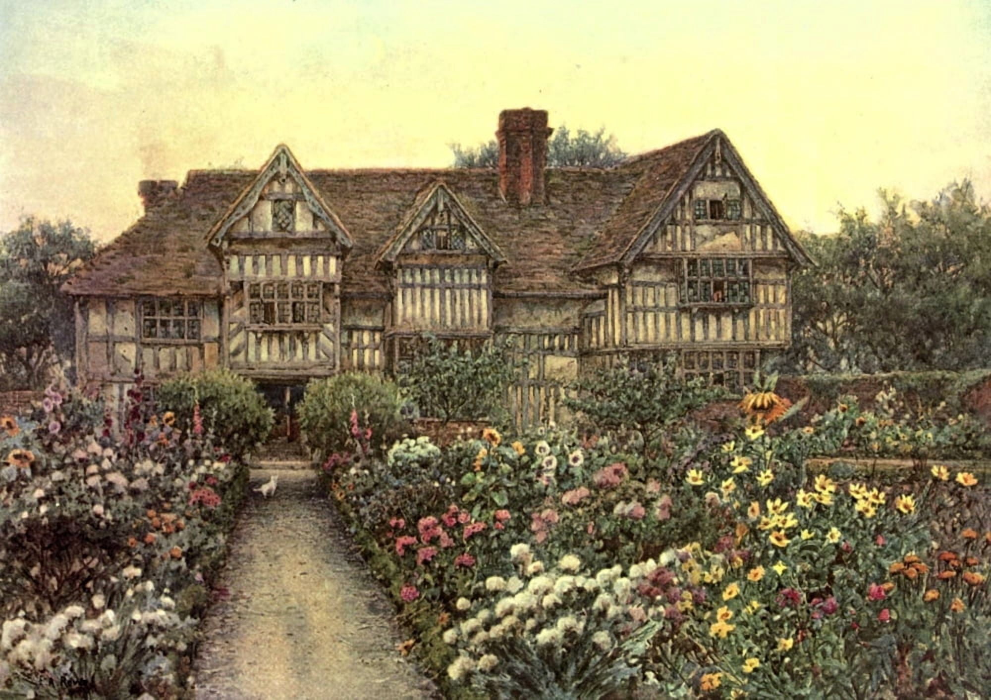 Art in England 1908 Rumwood Court Langley Canvas Art - Ernest A Rowe (24 x 36)