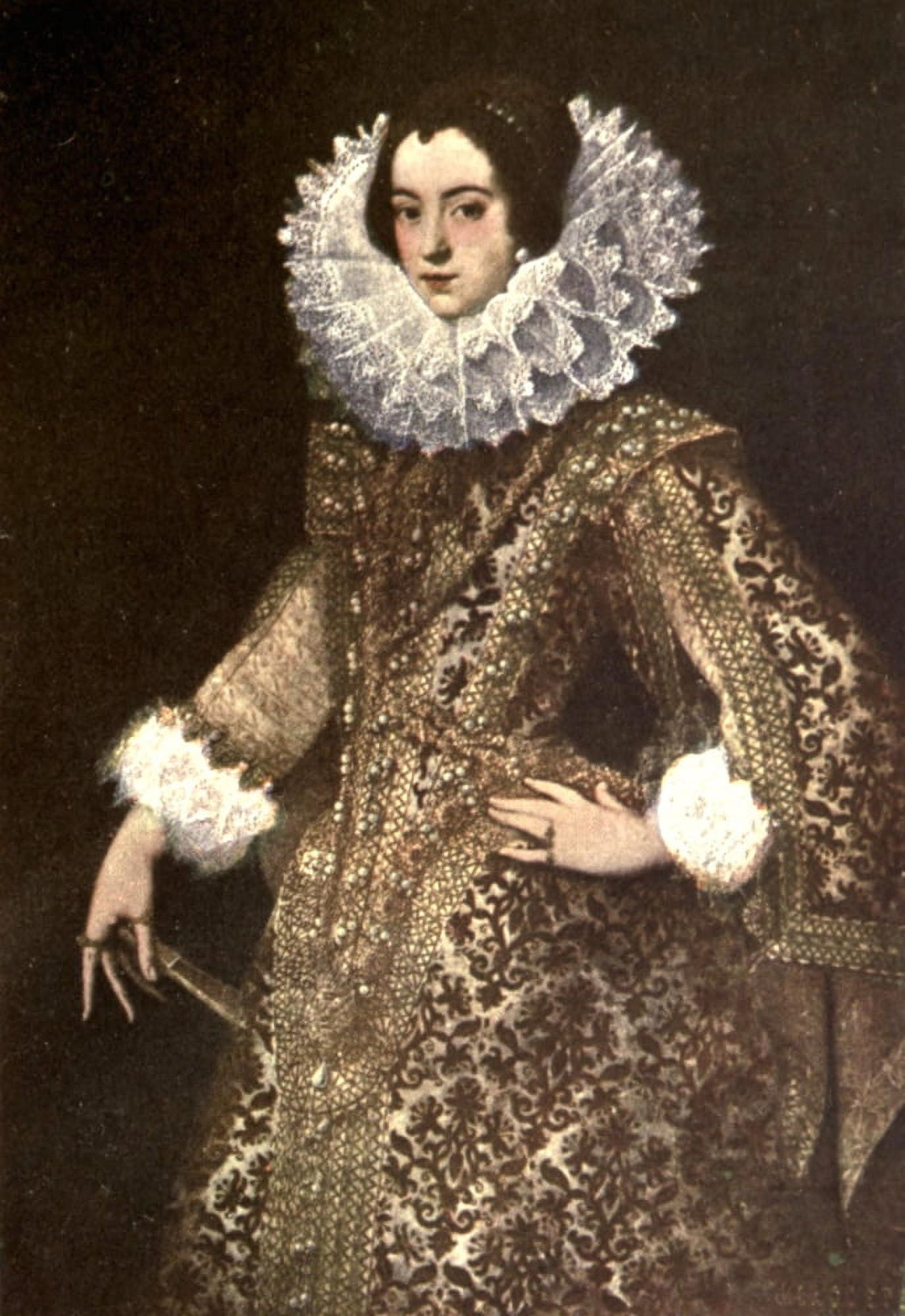 Art in Spain 1913 Portrait of an unknown lady Canvas Art - Juan Pantoja de la Cruz (18 x 24)
