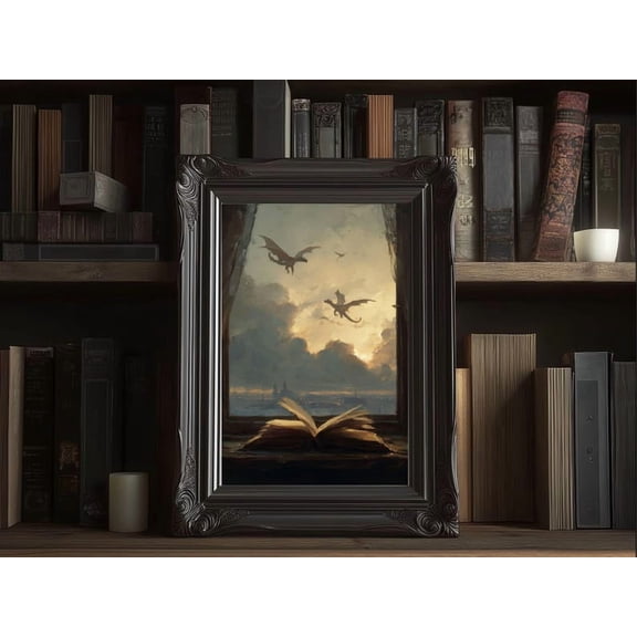 Art inspired by books | Wall art inspired by books | Library-style decor | Cozy fantasy-themed space 8x12 UNFRAMED