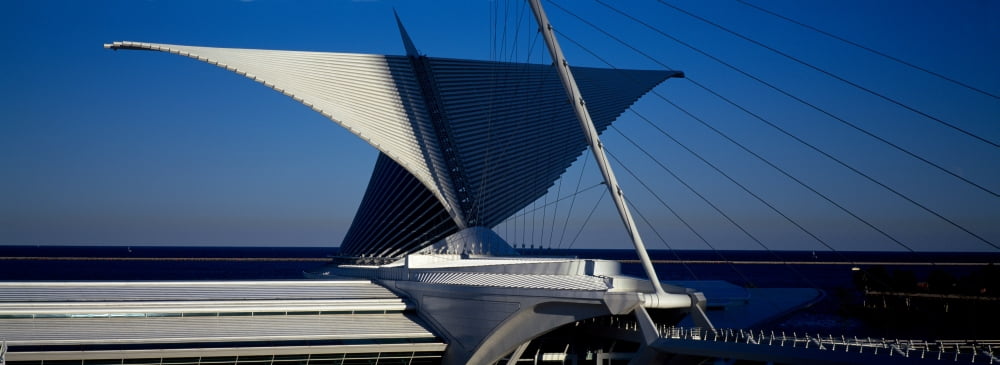 Art museum at the lakeside Lake Michigan Milwaukee Art Museum Milwaukee Wisconsin USA Canvas Art - Panoramic Images (27 x 9)