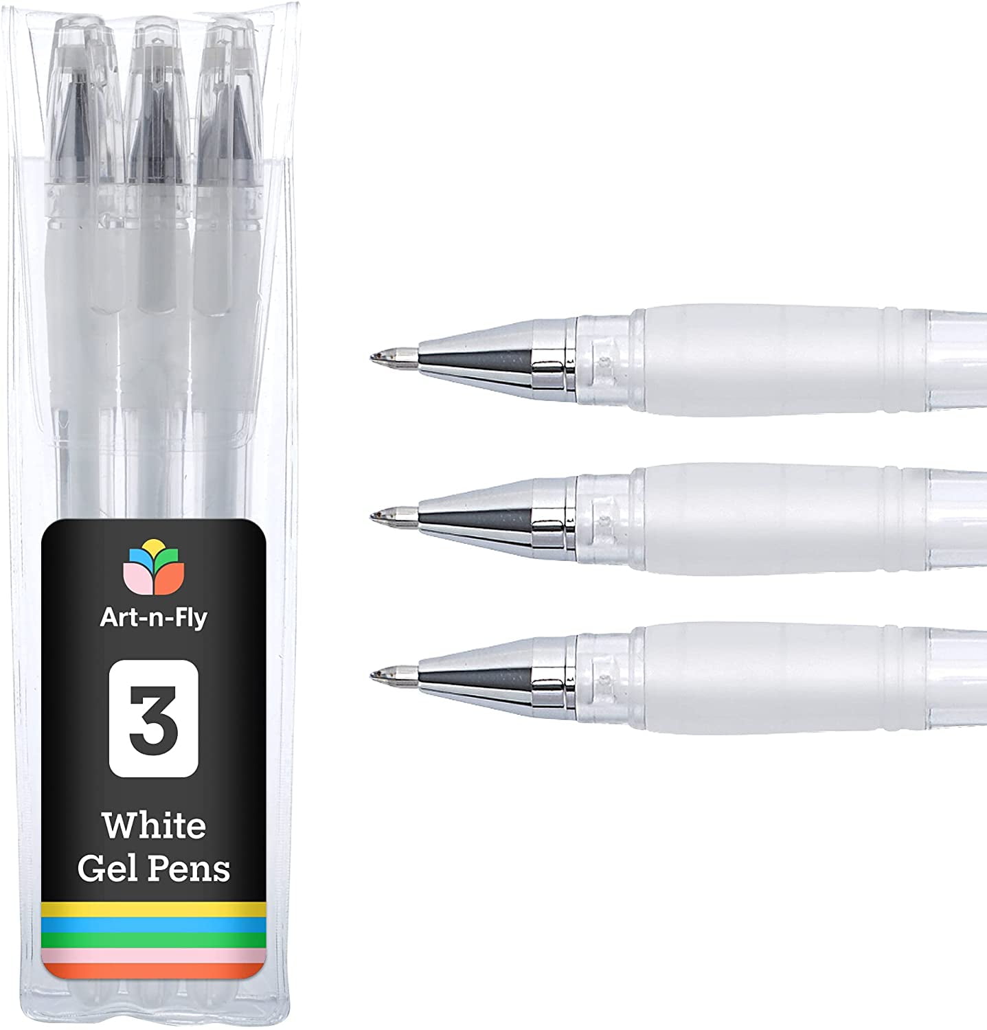Fine Point White Gel Pen for Artists with Archival Ink Fine Tip Sketching Pens Drawing Illustration (3, White)