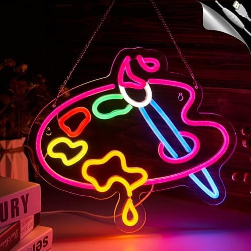 Art neon sign Paint neon sign Paint Palette Neon Sign for wall decor Studio Room Painting Room Classroom Art Studio Decor Gift for Painter$$Tools & Hardware Other