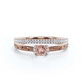 thumbnail image 1 of Art nouvea Gift For Her 1.25 Carat Round Cut Morganite And Diamond Moissanite Unique Engagement Ring, Wedding Ring in10k Solid Rose Gold, Promise Ring, Anniversary Ring, Bridal Set, Matching Band, 1 of 3