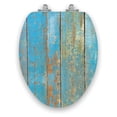 thumbnail image 1 of Art of Acryl Elongated Toilet Seat w/Slow Close Chromed Metal Hinges, Wood, Shabby Chic, 1 of 4