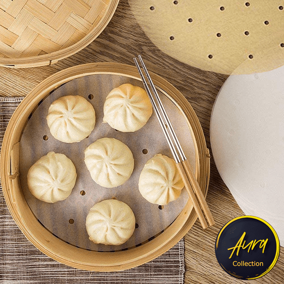 Art of Aurra Air Fryer Round Precut Parchment Paper Steamer Mat for Baking and More 200 Pcs/Set