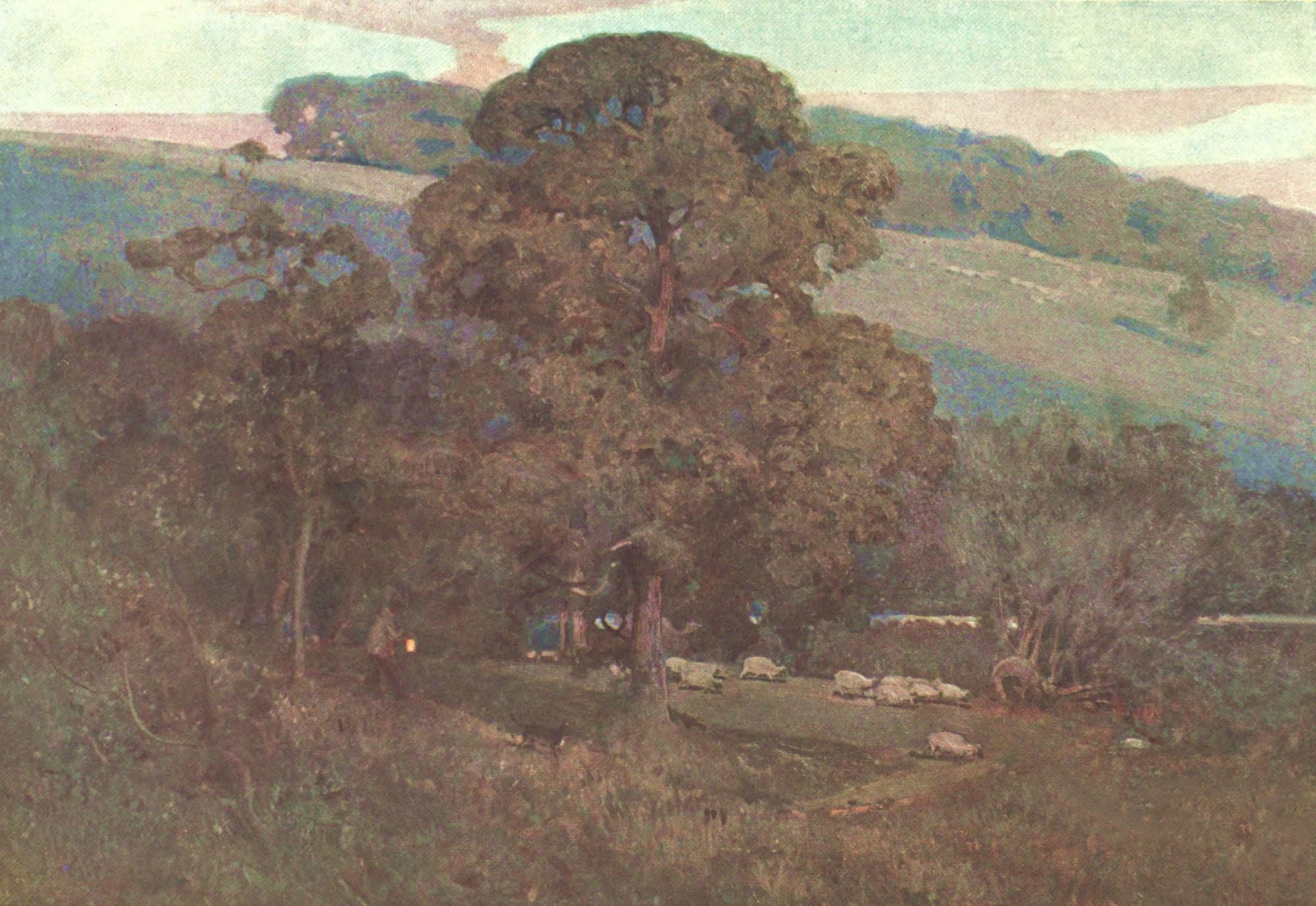 Art of Landscape Painting in Oil Colour 1908 Night in the Cotswolds Canvas Art - Alfred East (18 x 24)