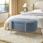 Art of Living Designs Clara 39.4" Wide Storage Bench with Metal Legs BLUE