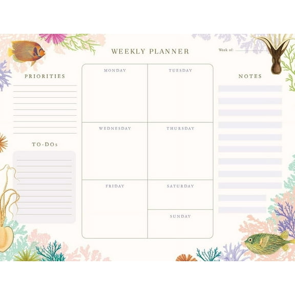 Art of Nature: Under the Sea Weekly Planner Notepad