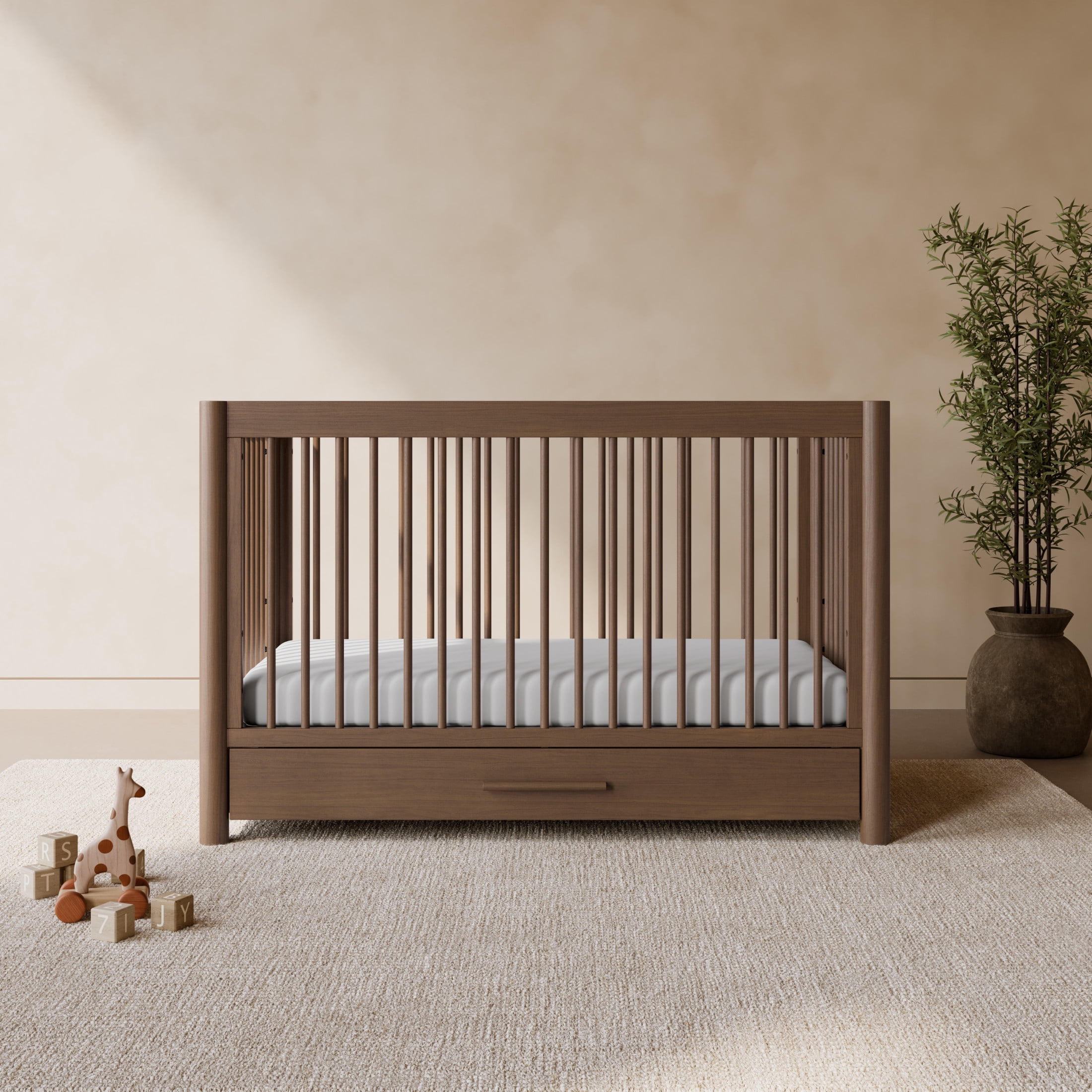 Art of Nursery by Storkcraft Malta 5-in-1 Convertible Crib with Drawer and Toddler Guardrail - Hazelnut