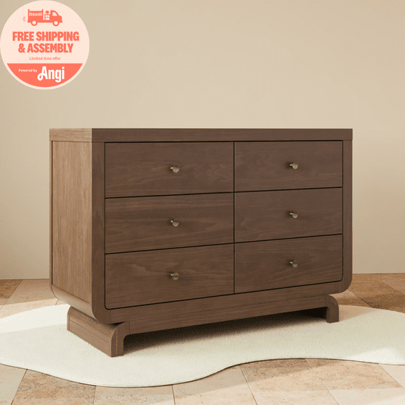 Art of Nursery by Storkcraft Santorini 6 Drawer Nursery Double Dresser, Hazelnut