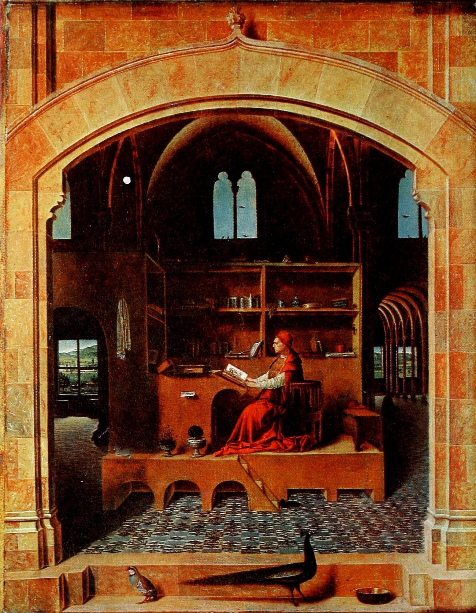 Art of the Renaissance St Jerome in his Study Canvas Art - Antonello da Massina (24 x 36)