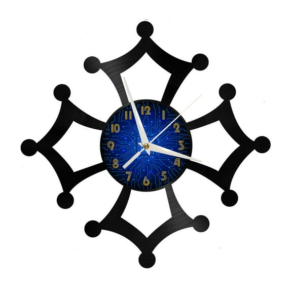 Art pattern Vinyl Record Wall Clock for Kitchen Wall Decor Wall Art Gift for Lover Gift Idea for a Best Friend(B)