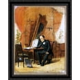 thumbnail image 1 of Art teacher 28x34 Large Black Ornate Wood Framed Canvas Art by Vasily Perov, 1 of 2
