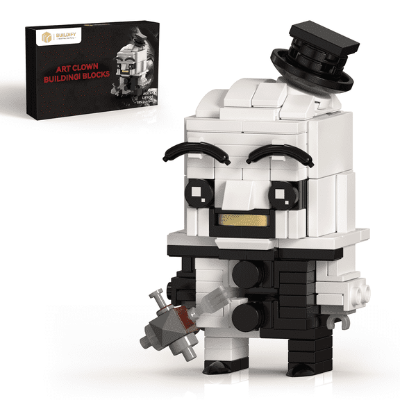 Art the Clown Building Block Set - Horror Movie Collectible Figure Toy, Lego-Compatible, Terrifier Desktop Ornament, Gift for Horror Enthusiasts & Kids Ages 6+