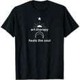 thumbnail image 1 of Art therapy heals the soul new age healing spiritual moon T-Shirt men and women can wear, black, white, gifts, 1 of 4