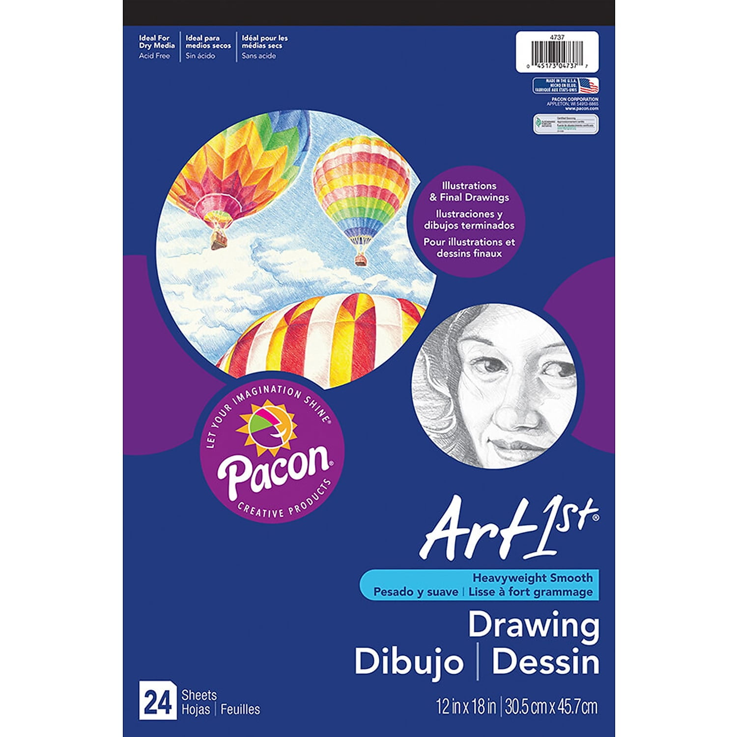 Grumbacher Mixed Media Art Paper Pad 5.5x8.5 98lb/160GSM, 60 Paper Sheets,  Side Wire. Great for all ages. 