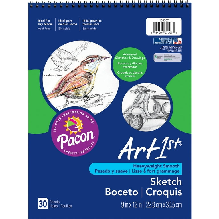 Art1st Artist's Sketch Pad, Unruled, 30 White 9 x 12 Sheets Art1st Artist's Sketch Pad, Unruled, 30 White 9 x 12 Sheets
