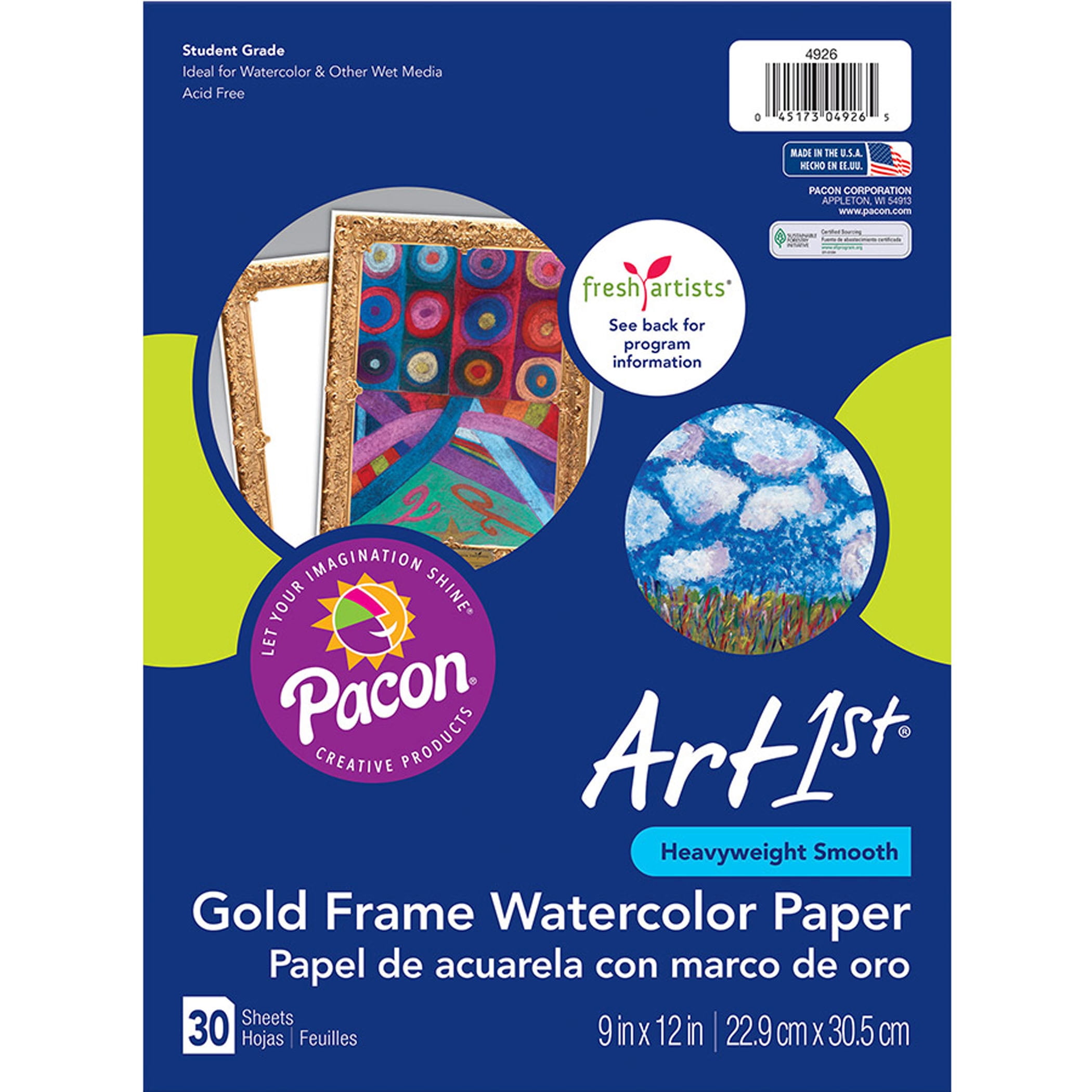 Shizen Design Rough Watercolor 9X12 Sheets Pack of 5 - Wet Paint